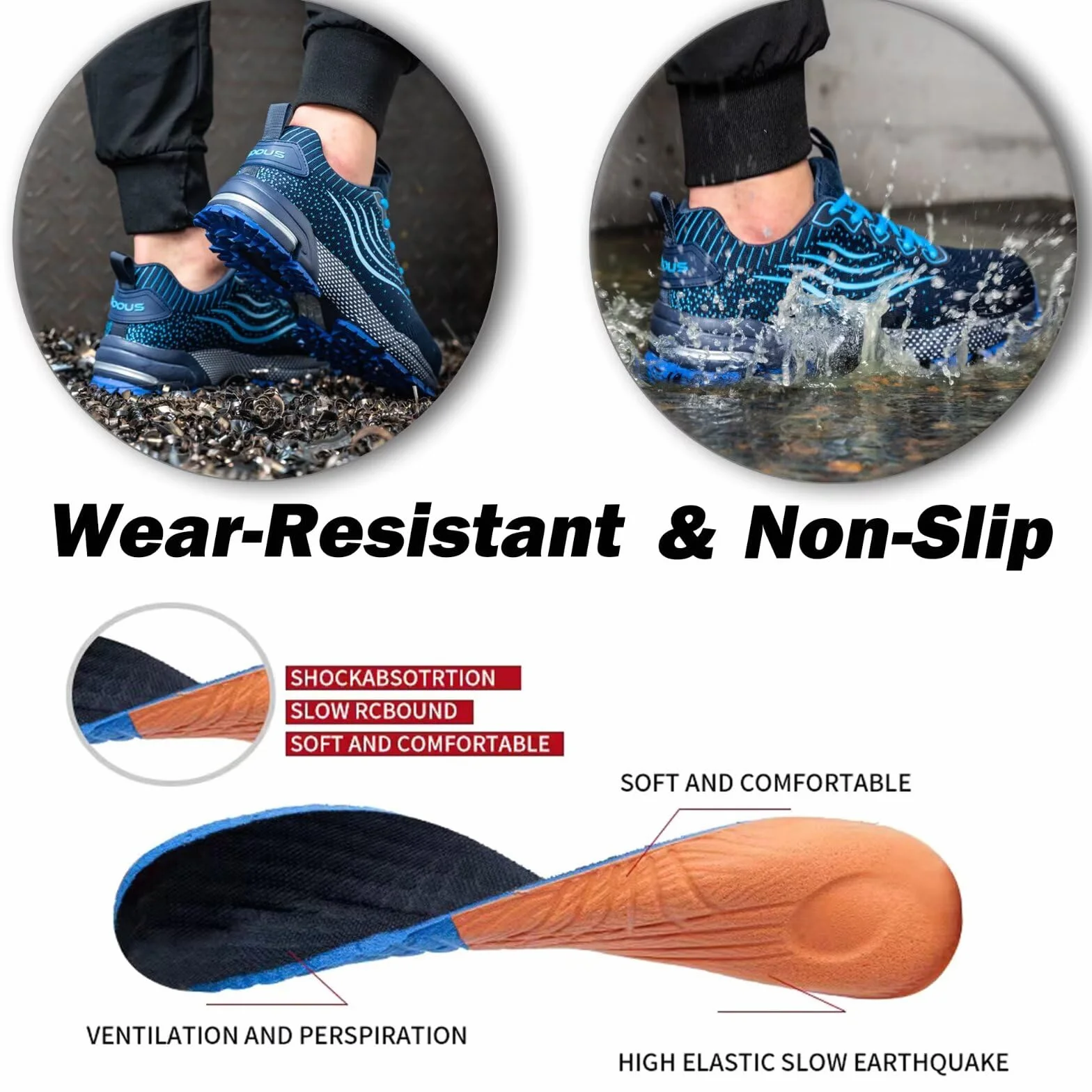 Scarpe Antinfortunistiche Uomo Donna Scarpe da Lavoro Leggere Traspiranti Scarpe da Cantiere con Punta in Acciaio