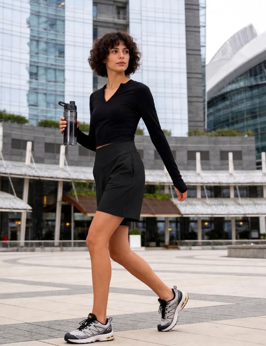 Terecey Pantaloncini Palestra Donna Sportivi Vita Alta Asciugatura Rapida Traspiranti Tinta Unita Abbigliamento Fitness Running Estivi Shorts Donna XS-3XL