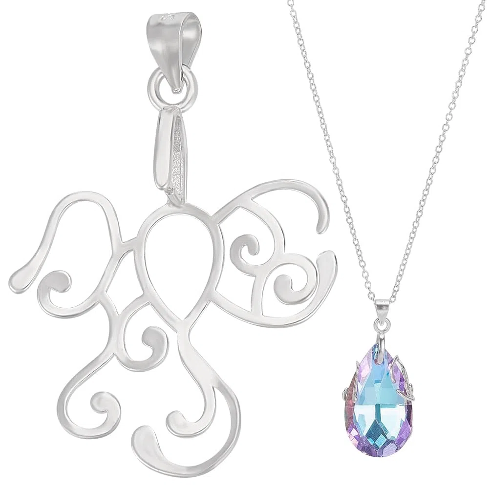 BENECREAT Ciondolo Artiglio Irregolare in Argento Sterling 925 Impostazione Cabochon Adatta a Diverse Forme di Pietre Preziose per Gioielleria