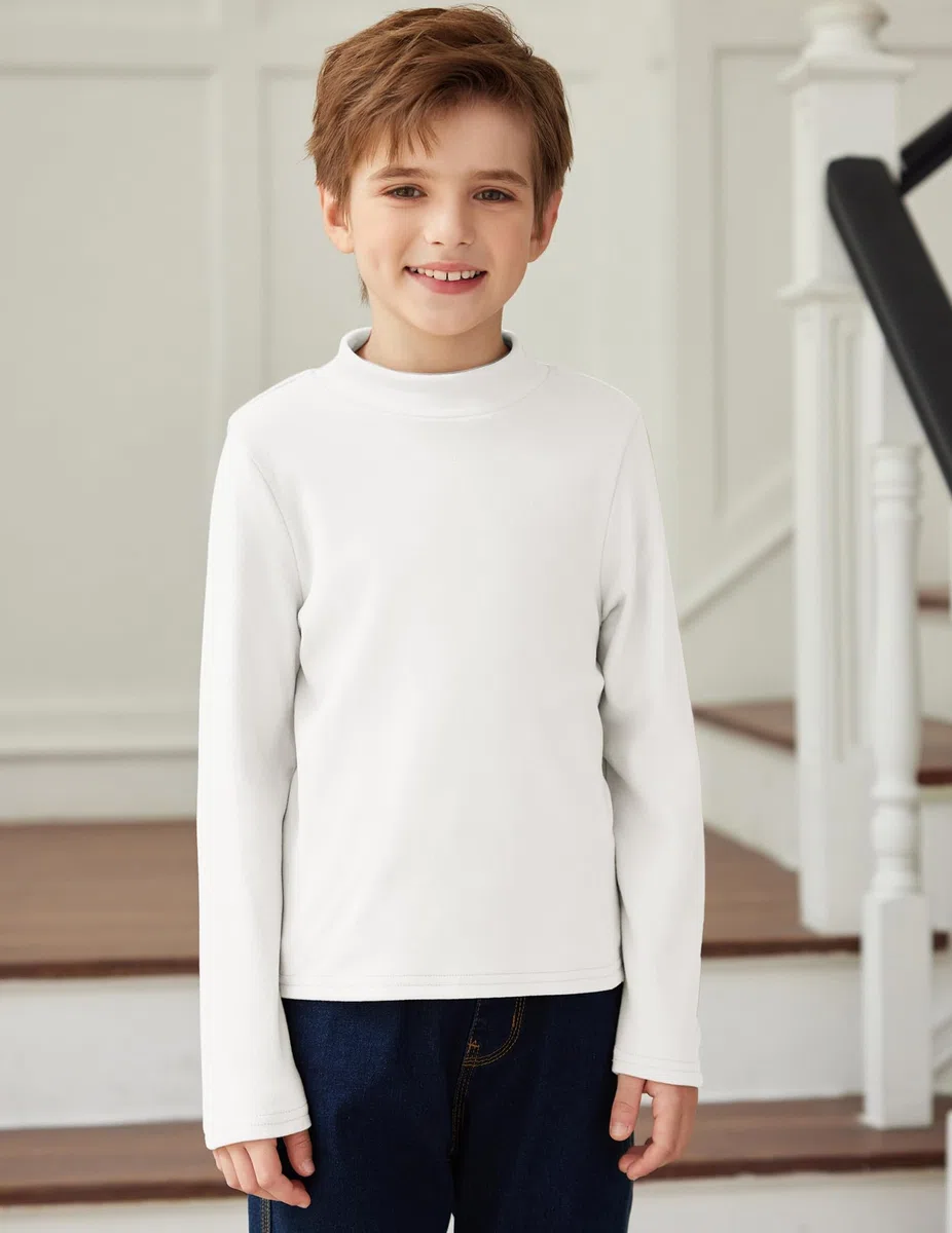 Arshiner Maglia Termica Bambino Intimo Termico per Ragazzi Maniche Lunghe, Tinta Unita Maglia/Calzamaglia Bambini Strato Base Intimo Termico Alto 5-12 Anni