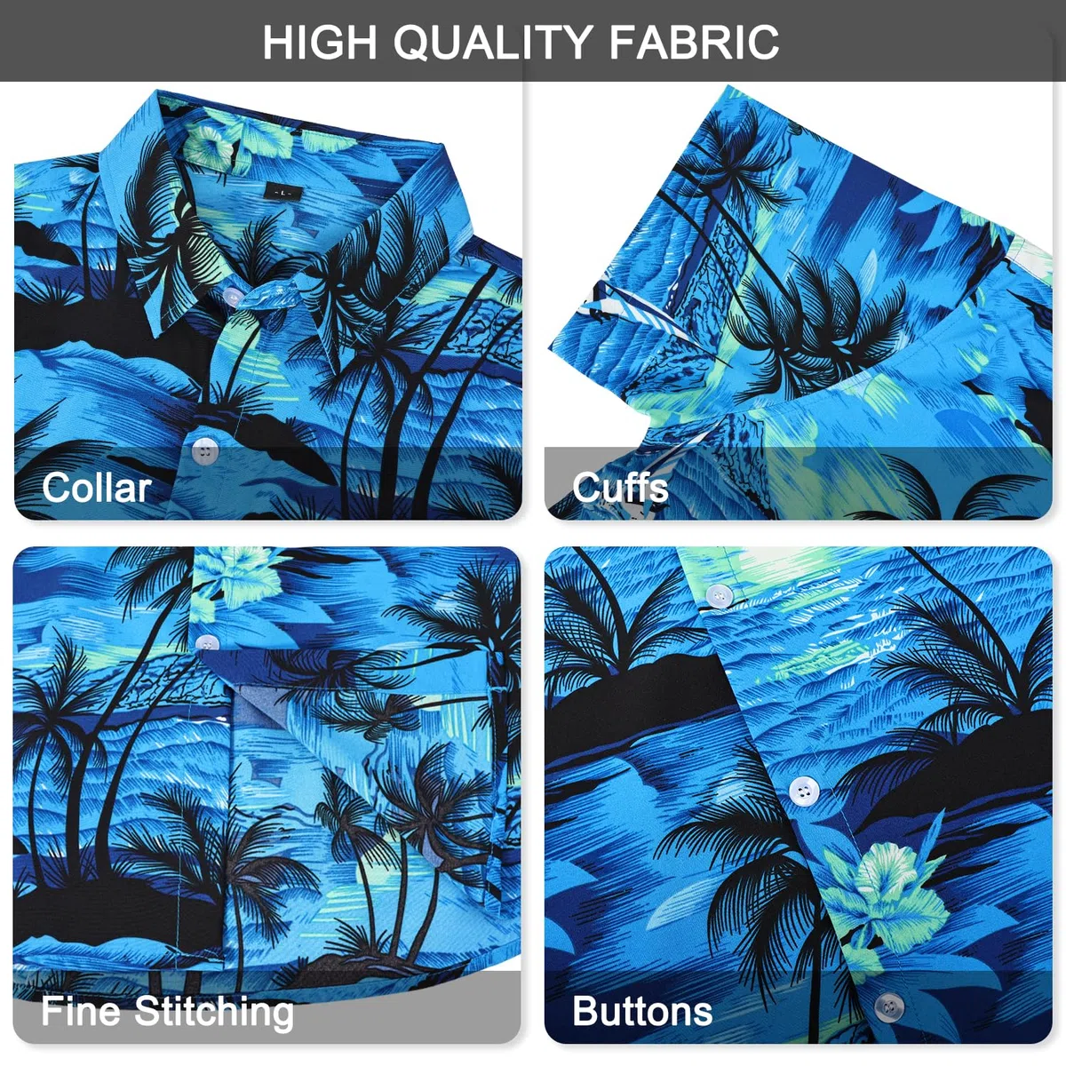 Camicia Hawaiana da Uomo – Camicia Hawaiana da Uomo con Bottoni, Camicie Floreali Stampate Casual a Maniche Corte