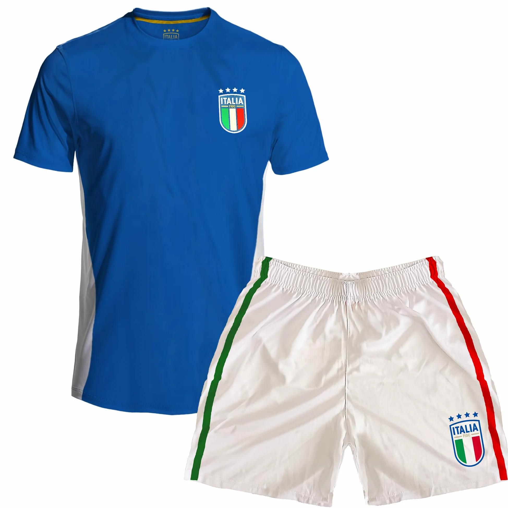 Kit Calcio Bambino - Forza Azzurri. Maglia e pantaloncini calcio. Completo calcio bambino Vestibilità Regular