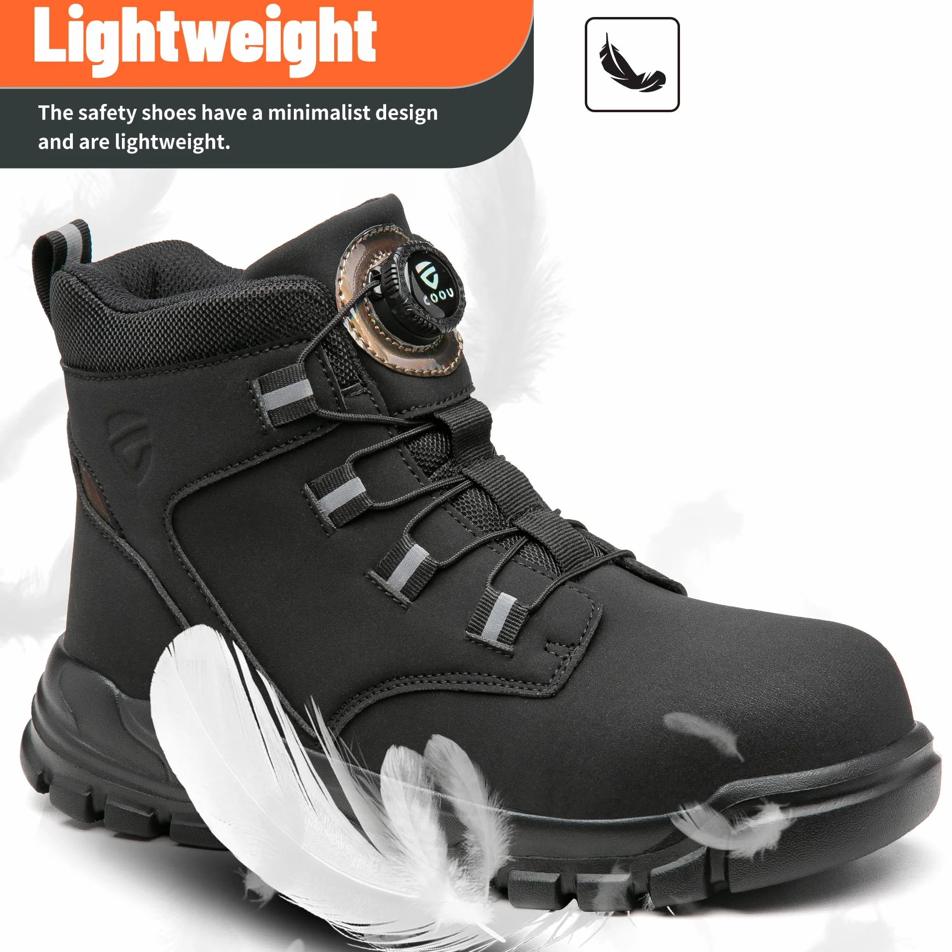 KOIFISH Scarpe Antinfortunistiche Uomo Donna Alte Scarponi Antinfortunistiche Leggere Comode Scarpe da Lavoro con Punta in Acciaio Antiscivolo