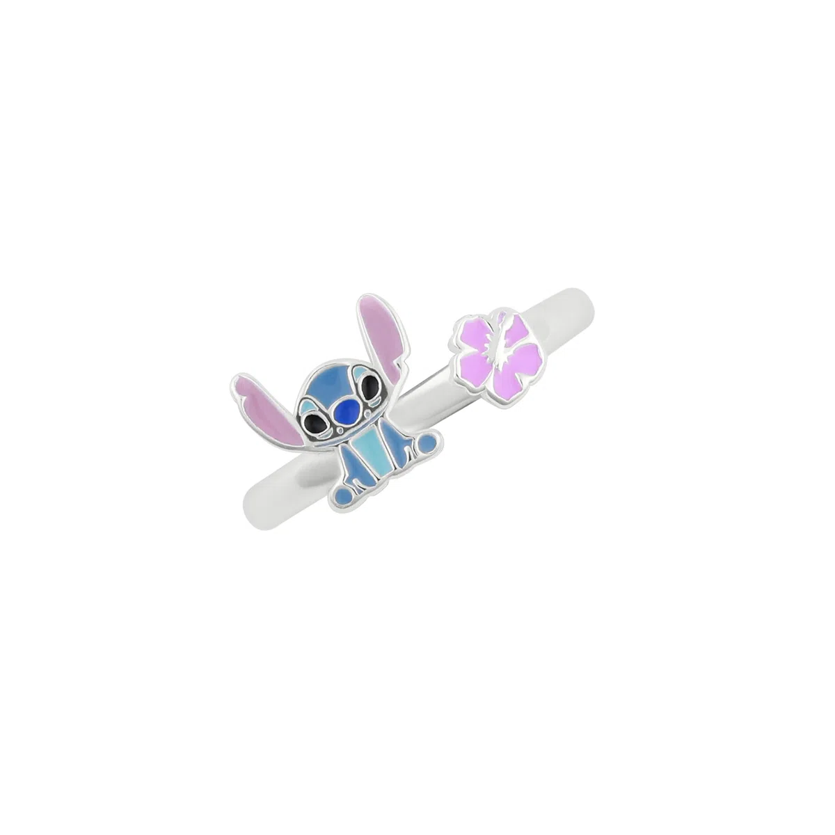 Disney Anello da ragazza in argento sterling con cuciture blu e fiore rosa D900020SL.PH