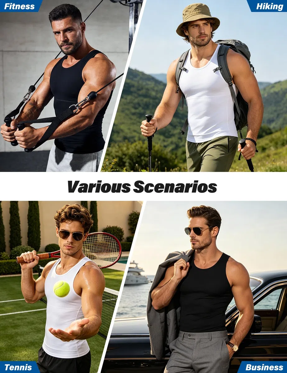Canotta Compressione Uomo Contenitiva Pancia Piatta - Body Shaper Snellente Intimo Senza Maniche - Maglietta Modellante