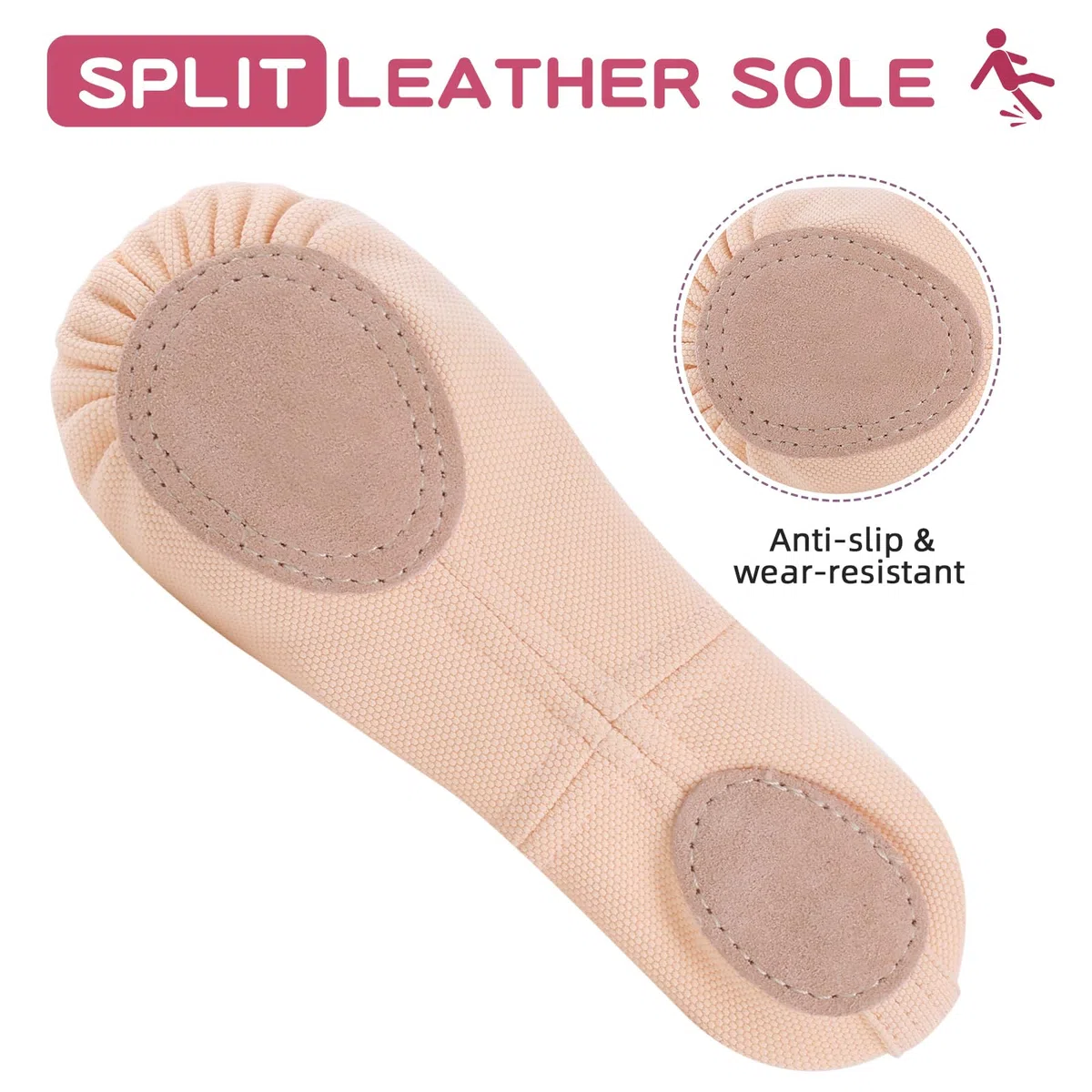 Scarpette Danza Classica Bambina Elastic Mezze Punte Ginnastica Scarpe Ballerina per Ragazze e Donna