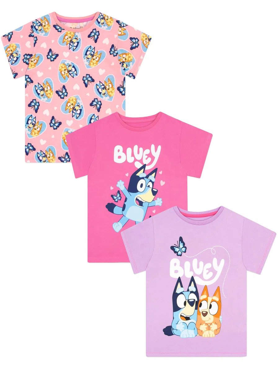 BlueY Confezione da 3 T-Shirt, Magliette Estive per Bambina, Set di 3 Magliette per Bambina, Abbigliamento Bambini in Cotone