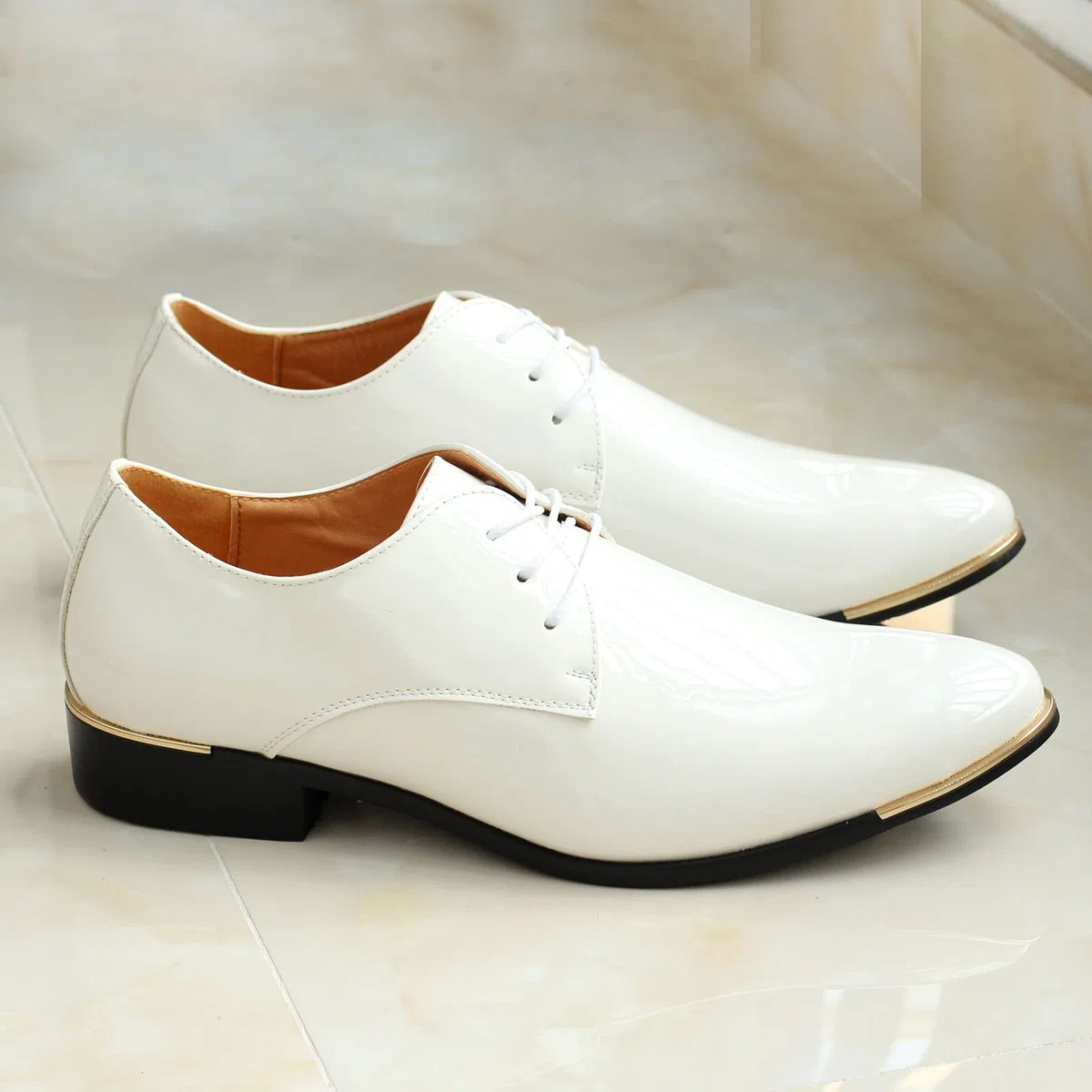 Derby - Scarpe da sposa Oxford da uomo, in pelle, 38-48