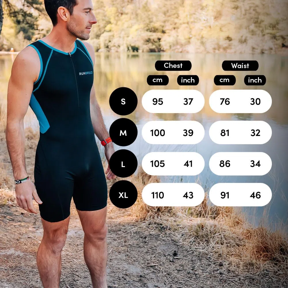 Tri Suit Mens – Triathlon Suit for Men, Breathable, Quick Drying Trisuit, Rear Pockets, Triathlon Suit Mens for Cycling, Swimming, Running