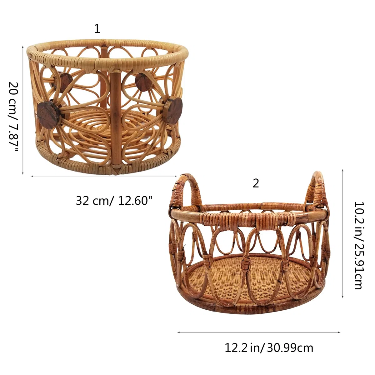 Cestino in rattan vintage fatto a mano per fotografia neonata, sedia unica e naturale per servizi fotografici per ragazzi e ragazze