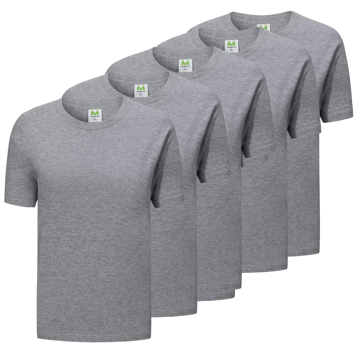 MISEMIYA T Shirt - Mz-5-ts135 T-Shirt Unisex Adulto (Confezione da 5)