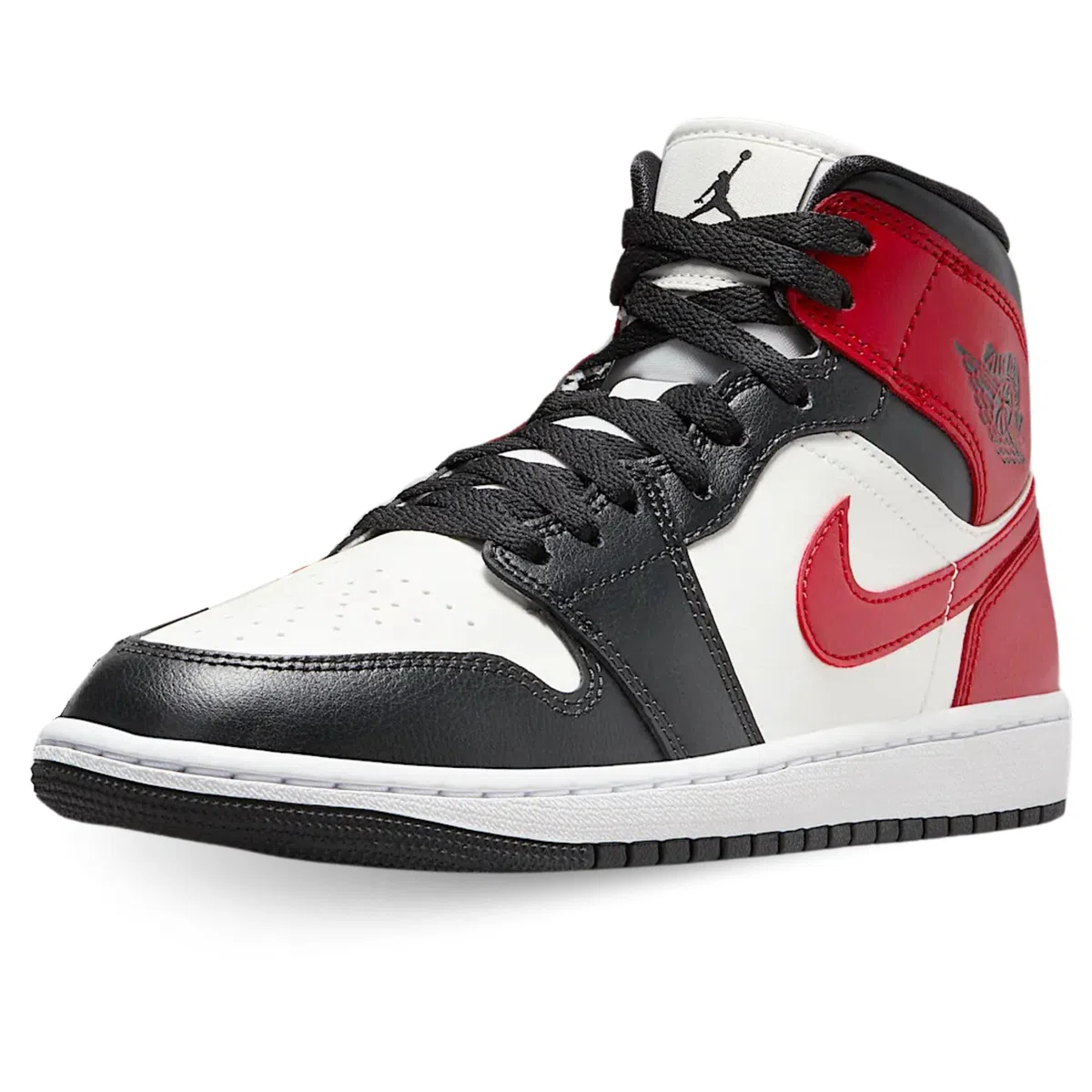 Nike Sneaker Basse da Donna Air Jordan 1, Nero/Rosso Sirena-Bianco, 8.5