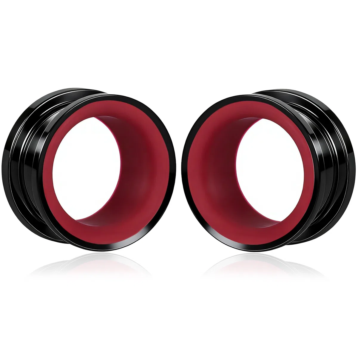 Vankula Dilatatori Lobo Double Flared tunnel dilatatore orecchie Bicolore Chiusura a Vite in Acciaio inossidabile lobi piercing espansori Gioielli Uomo Donna 8mm a 19mm
