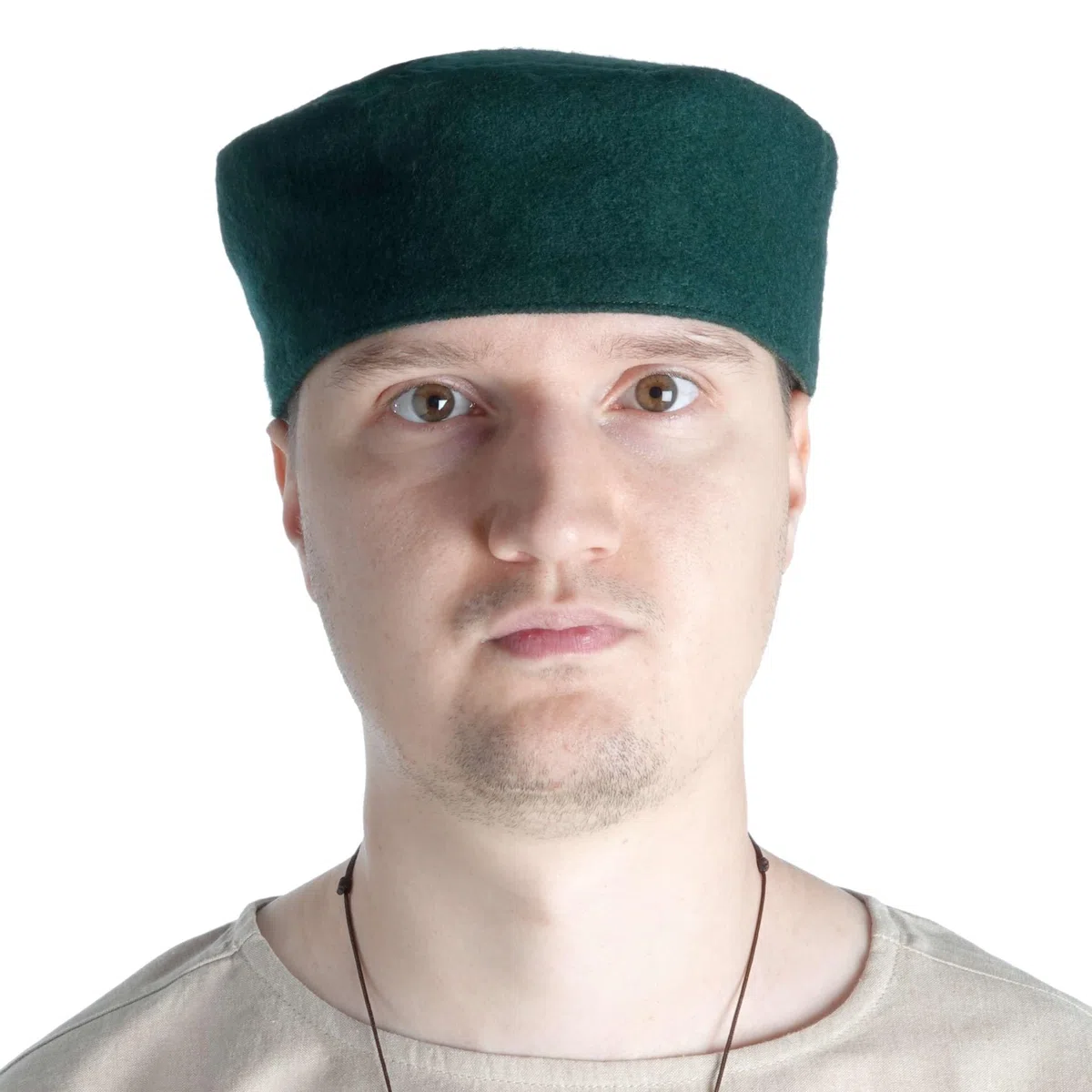Cappello di Lana Medievale Maschile – M-XL Marrone, Grigio, Nero, Rosso