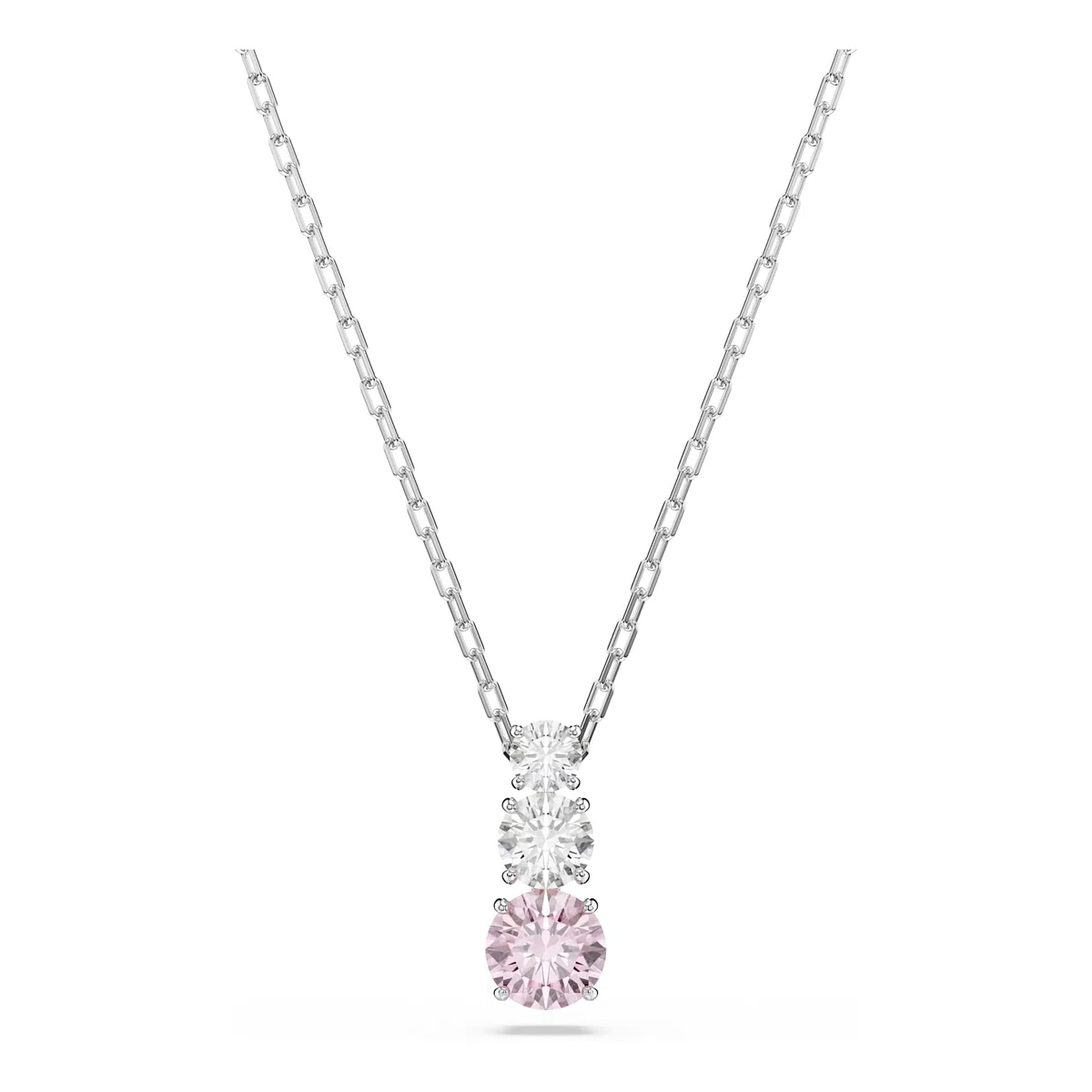 Swarovski Stilla Attract Collezione, Taglio rotondo, Rosa, Placcato rodio