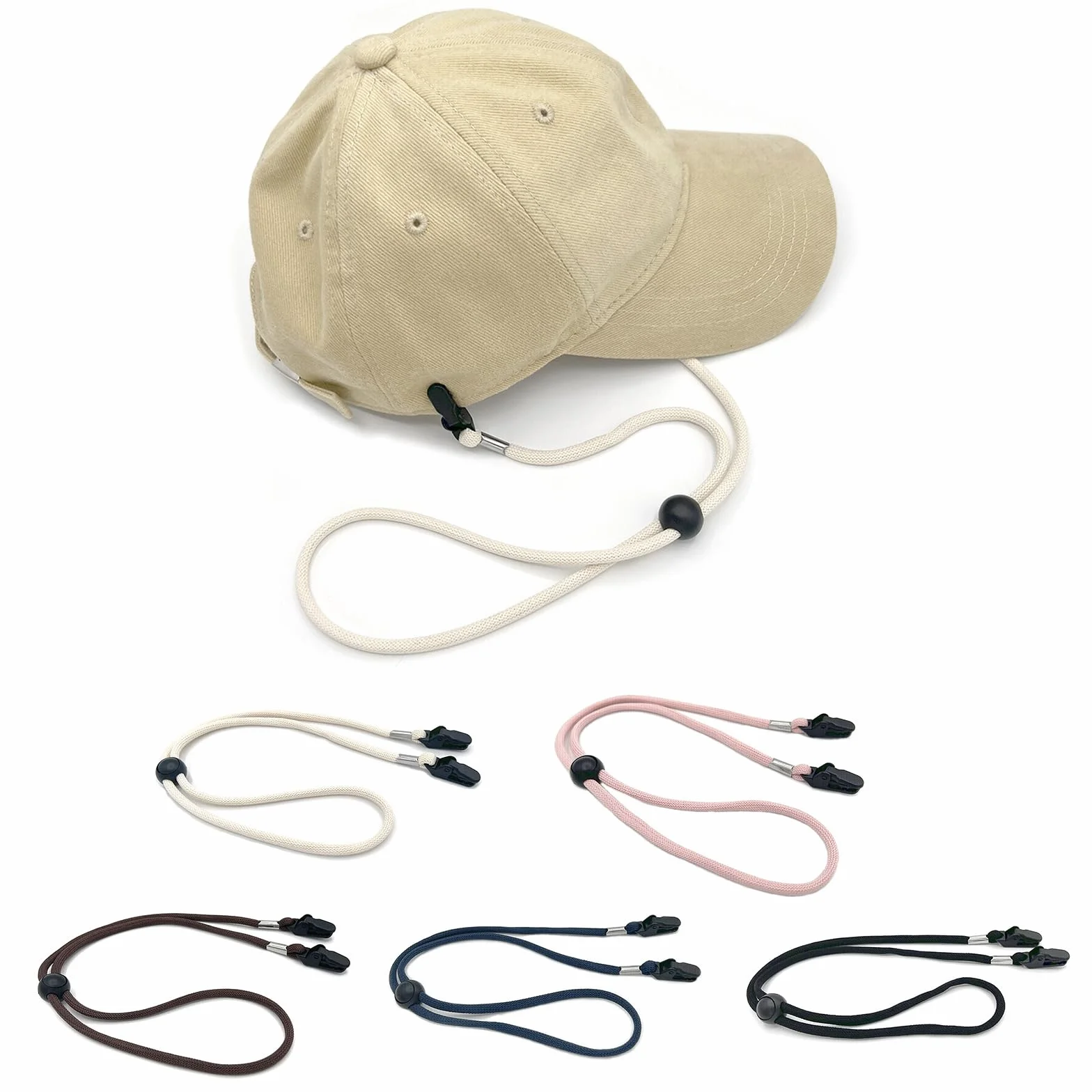 Cinghia antivento per cappello da esterno con clip a vento per evitare di essere spazzato via per campeggio, escursionismo, viaggi, arrampicata