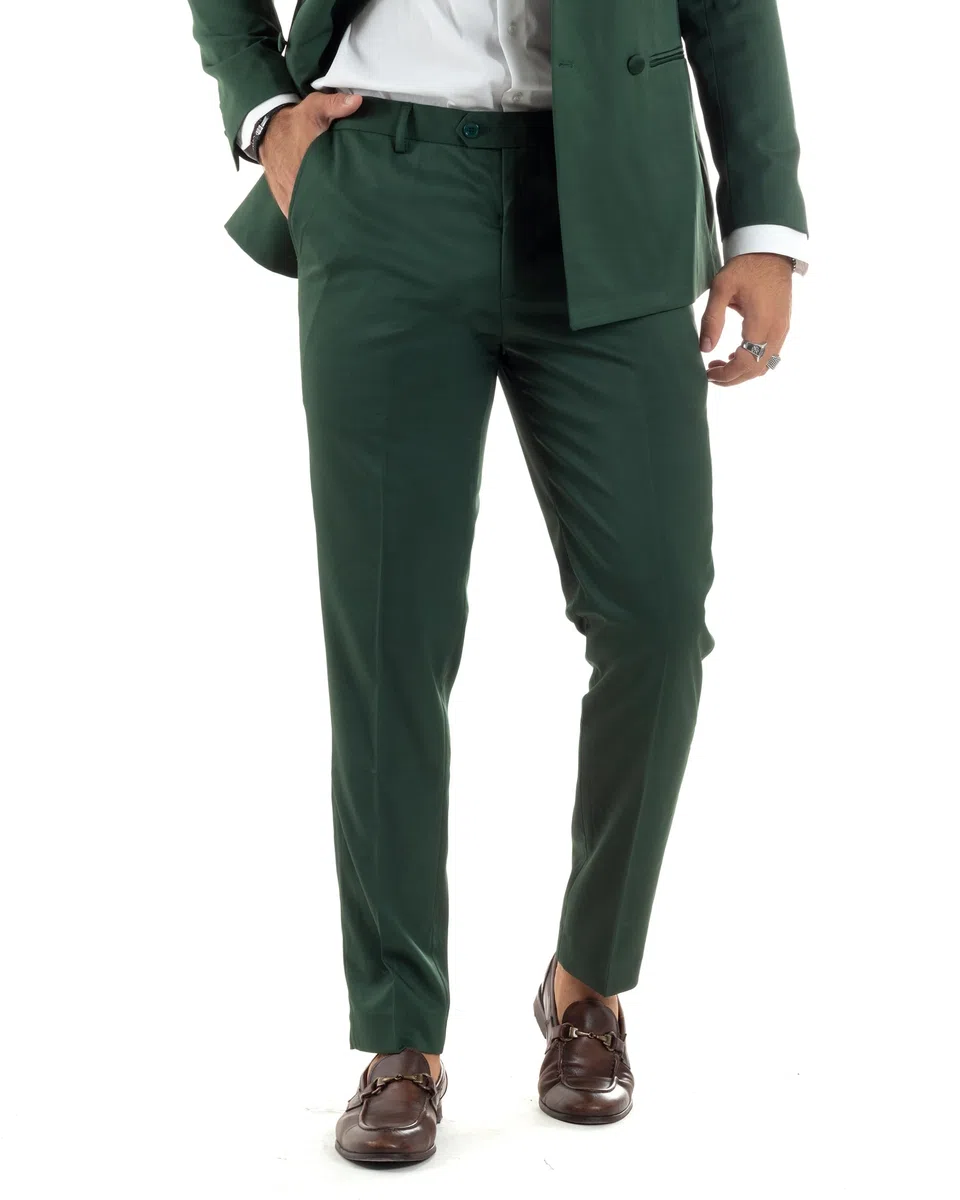 Abito Uomo Doppiopetto Vestito Completo Giacca Pantaloni Bottoni Revers Raso Elegante Smoking Vari Colori