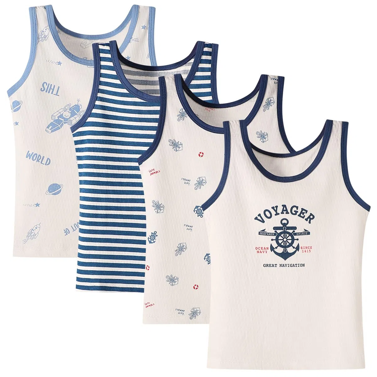 2-10 Anni Ragazzi Gilet 4 Pacchetto Bambini Top Camicia di Cotone Senza Maniche Morbido Traspirante Bambino Bambini Camicie Intime