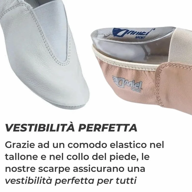 Anniel 2038 Scarpe da Ginnastica Artistica in Pelle. 100% Made in Italy (40, Bianco)