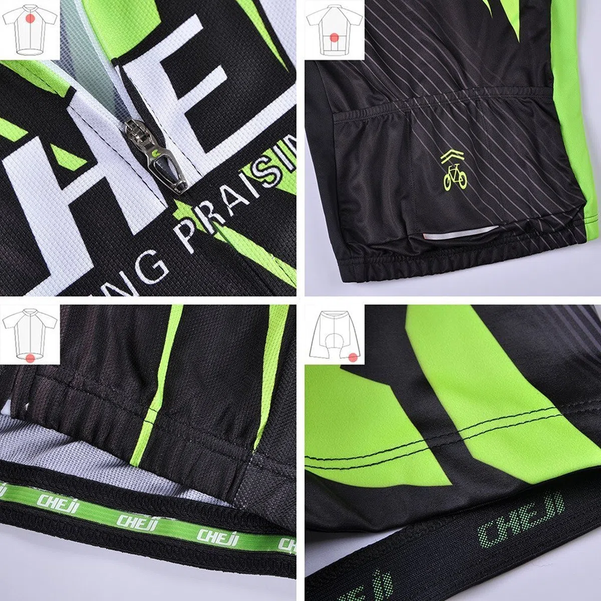 Set Bambino Maglia Ciclismo di Abbigliamento Unisex a Maniche Corte, Set di Maglia Ciclismo per Bambino (Maglia Bici a Manica Corta + Pantaloncini Imbottiti)