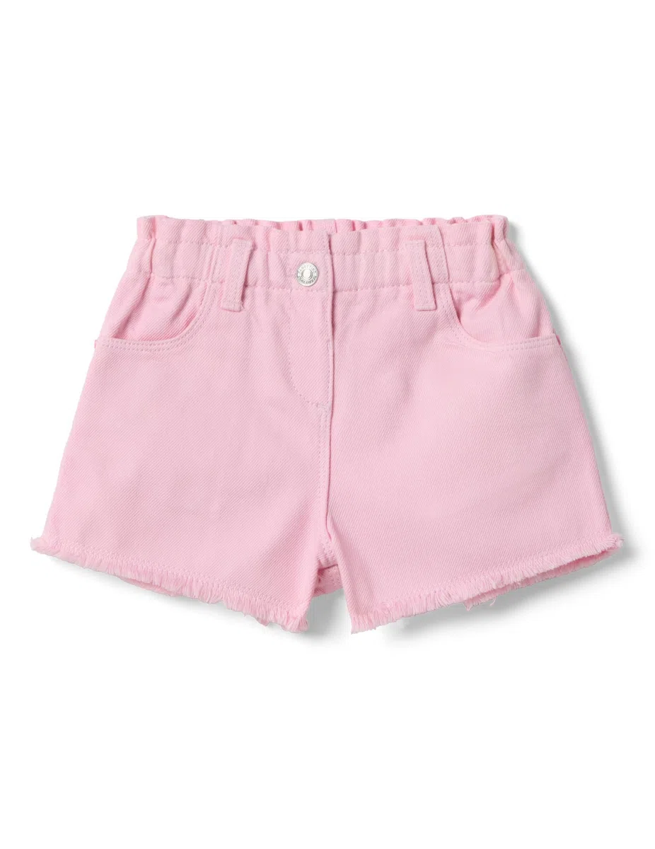 OVS Kids Short in Puro Cotone Rosa da Bimba Regular Fit con Frange
