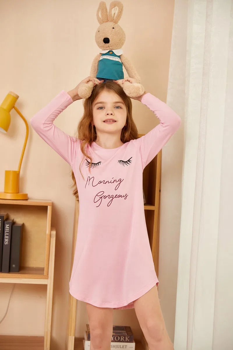Arshiner Camicia da Notte per Bambine Camicia da Notte per Bambini a Maniche Lunghe con Stampe Carine Pigiama Vestito Camicia da Notte per Bambine