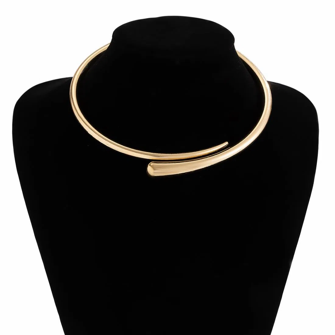 Cubahop Geometrico Metallo Choker Collane Braccialetto Anelli Set Smooth Collana Catena Gioielli Regolabili per le Donne