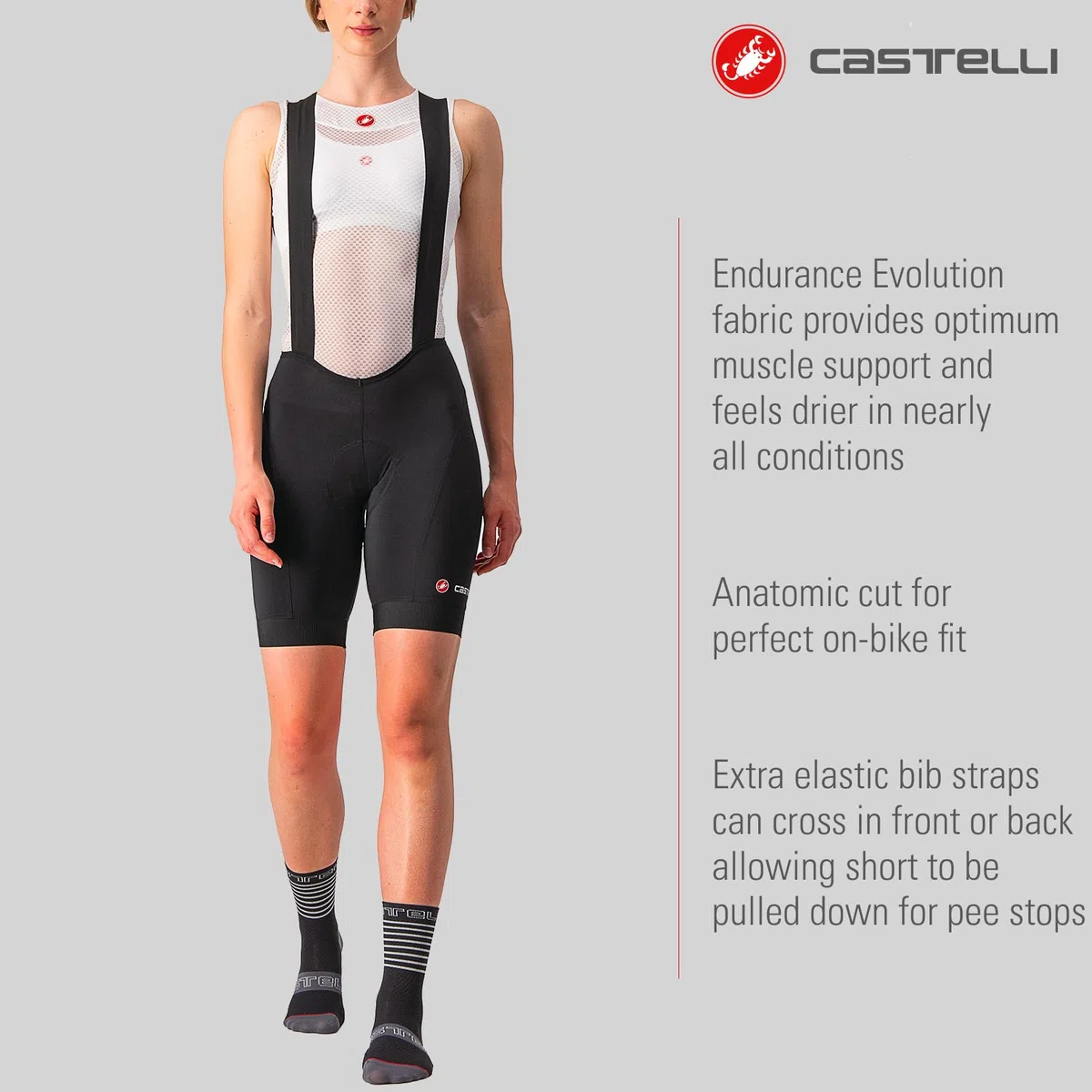 CASTELLI - Endurance W Bibshort, Pantaloncini Donna