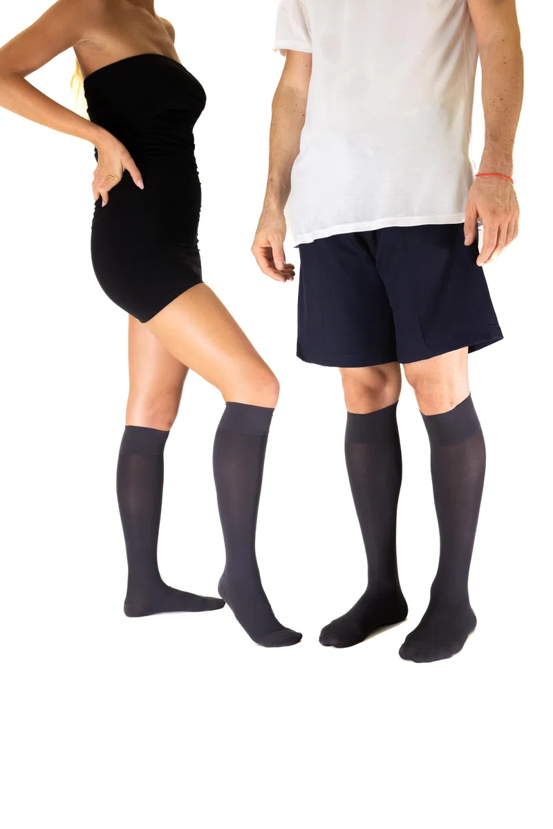 SEGRETA 00259 - Calza Compressione Graduata Uomo Donna, Calzino Riposante Unisex, Gambaletto con Soletta con Effetto Antimicrobico, Antistatico e Termoregolante, 11-14 mmHg