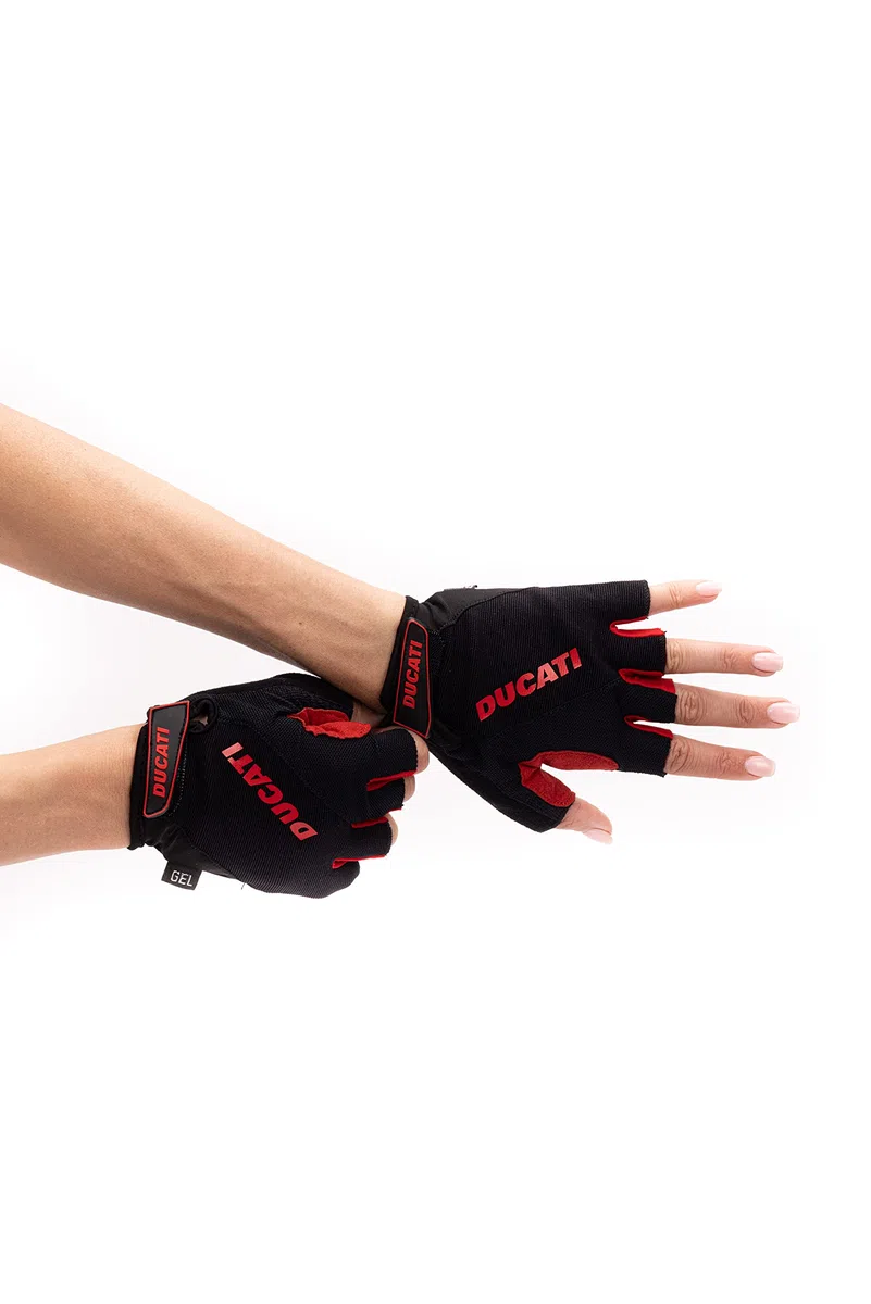 Ducati, Guanti Monopattini Elettrici, In Gel, Mezze Dita, Taglia Unica, Neri, Accessori Per Bicicletta Unisex Adulto, Nero, L