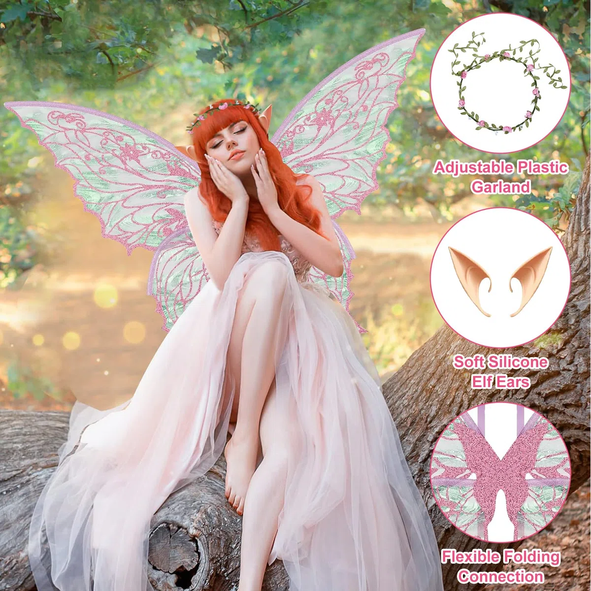 Ali da Fata per Adulti e Bambini, Ali a Forma di Farfalla per Carnevale, Halloween, Natale e Compleanni, Cosplay, Festa a Tema e Gioco di Ruolo