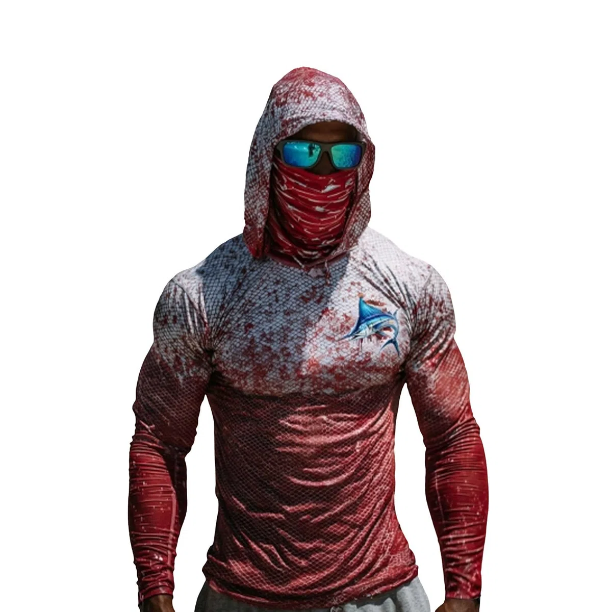 T-Shirt da Pesca Rashguard Protezione Solare Felpa da Uomo con Cappuccio E Protezione dai Raggi UV Estiva Asciugatura Rapida Magliette a Maniche Lunghe UPF 50+ Camicia Escursionismo