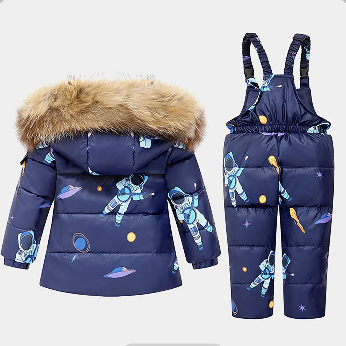Tuta da sci per bambini, con giacca da sci, piumino con cappuccio + pantaloni da sci per neonate, tuta da neve, 2 pezzi, set da sci invernale, cappotto di piumino, tuta da sci, rosa 1-6 anni