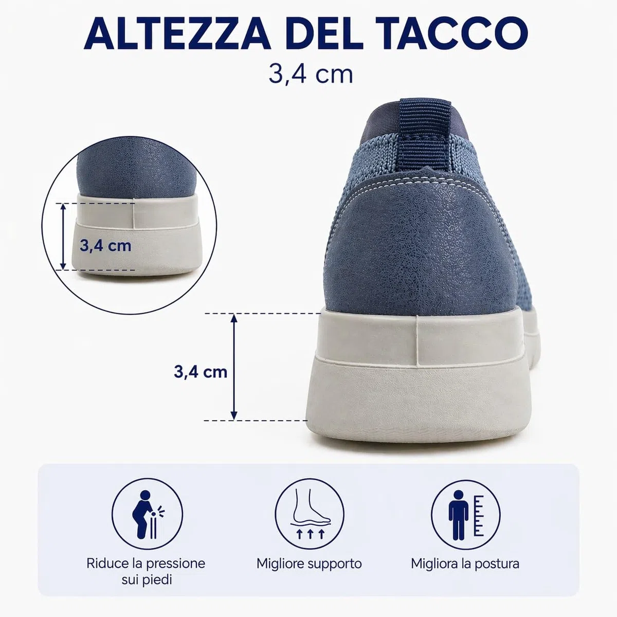 Scarpe Donna Comode Slip On Sneakers Leggere Traspiranti Senza Lacci, Ideali per Camminare e Uso Quotidiano
