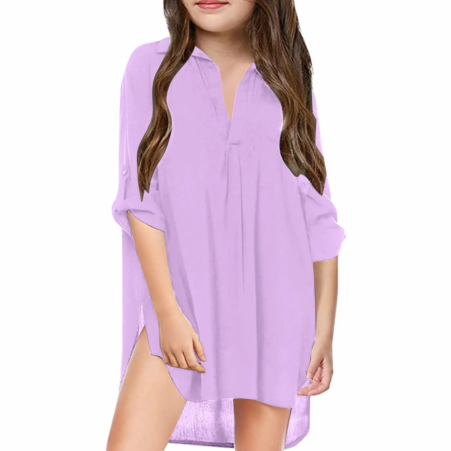 Costume da Bagno per Bambini da Bambina Copricostume da Spiaggia per Ragazza Camicia in Chiffon Bikini Costumi da Bagno Costume da Bagno Abito da Spiaggia Copricostume