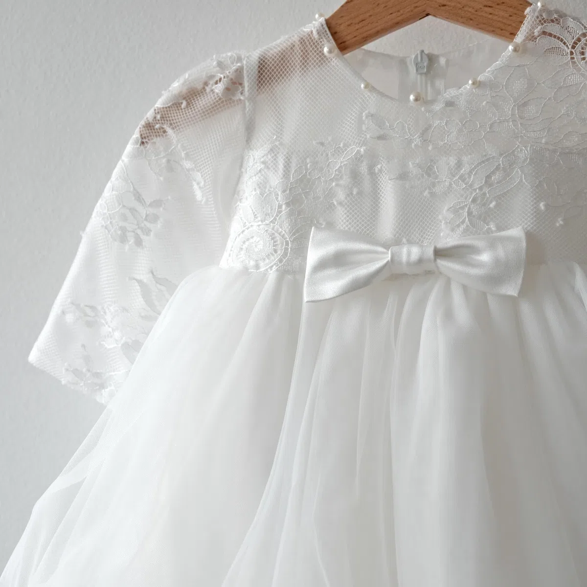 Abito da Battesimo per Bambina in Tulle a Maniche Lunghe M28
