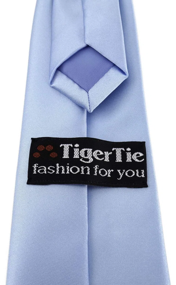 TigerTie Cravatta per bambini in tinta unita, pre-allacciata con elastico