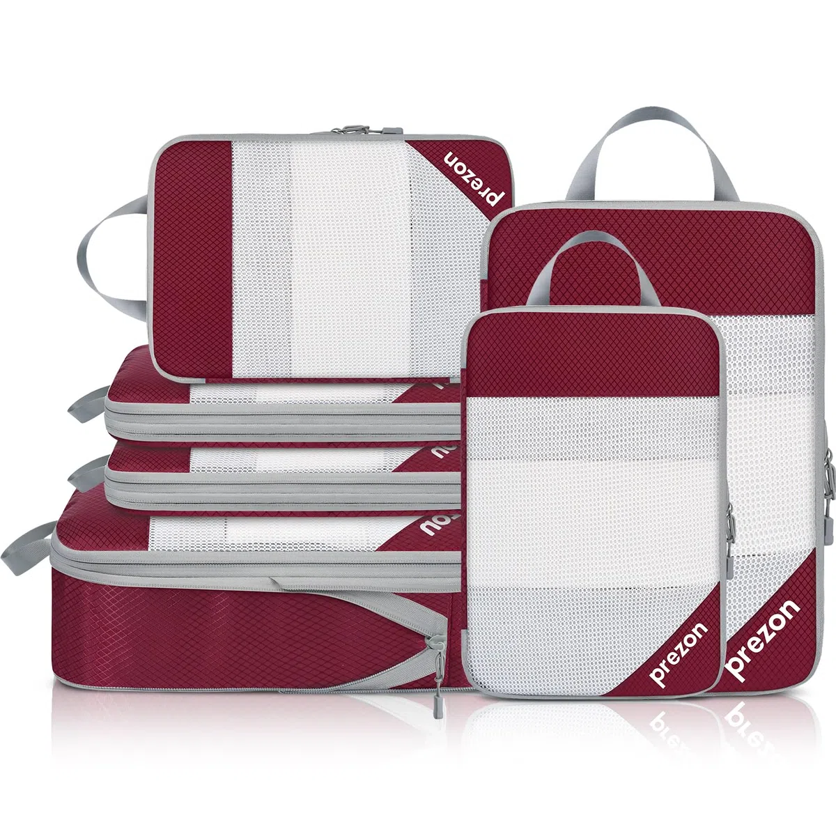 Set 6 Pezzi Cubi Compressionali Cavi Versatili, Design Apertura Totale Visibile, Salvaspazio E Leggeri, Materiale Cationico Personalizzato, Organizzatore Valigie Portatile E Resistente, Bordò
