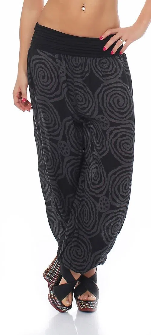 Malito Donna Pantaloni Disegno Spirale Aladin Harem Pantaloni Pump Baggy Yoga 1718