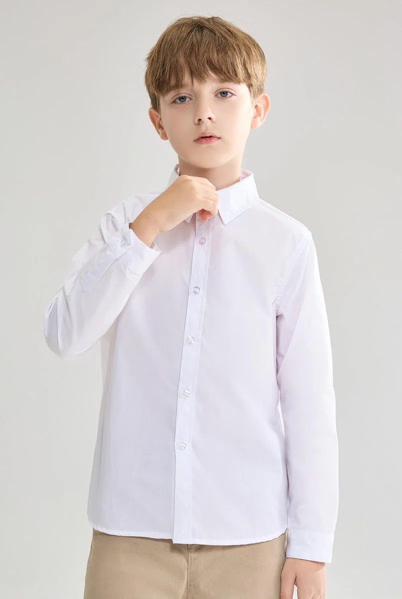 maoo garden Bambina e Ragazza Bianco Cotone Uniforme Scuola Camicia Manica Lunga Camicetta