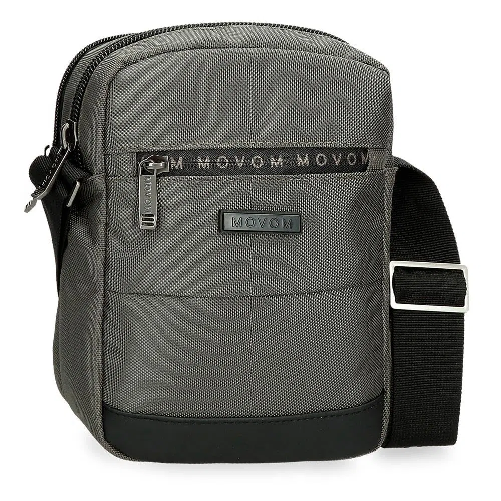 Movom Buster Borsa a tracolla Due scomparti Grigio 17x22x7,5 cm Poliestere con dettagli in pelle sintetica by Joumma Bags, grigio, Borsa a tracolla a due scomparti