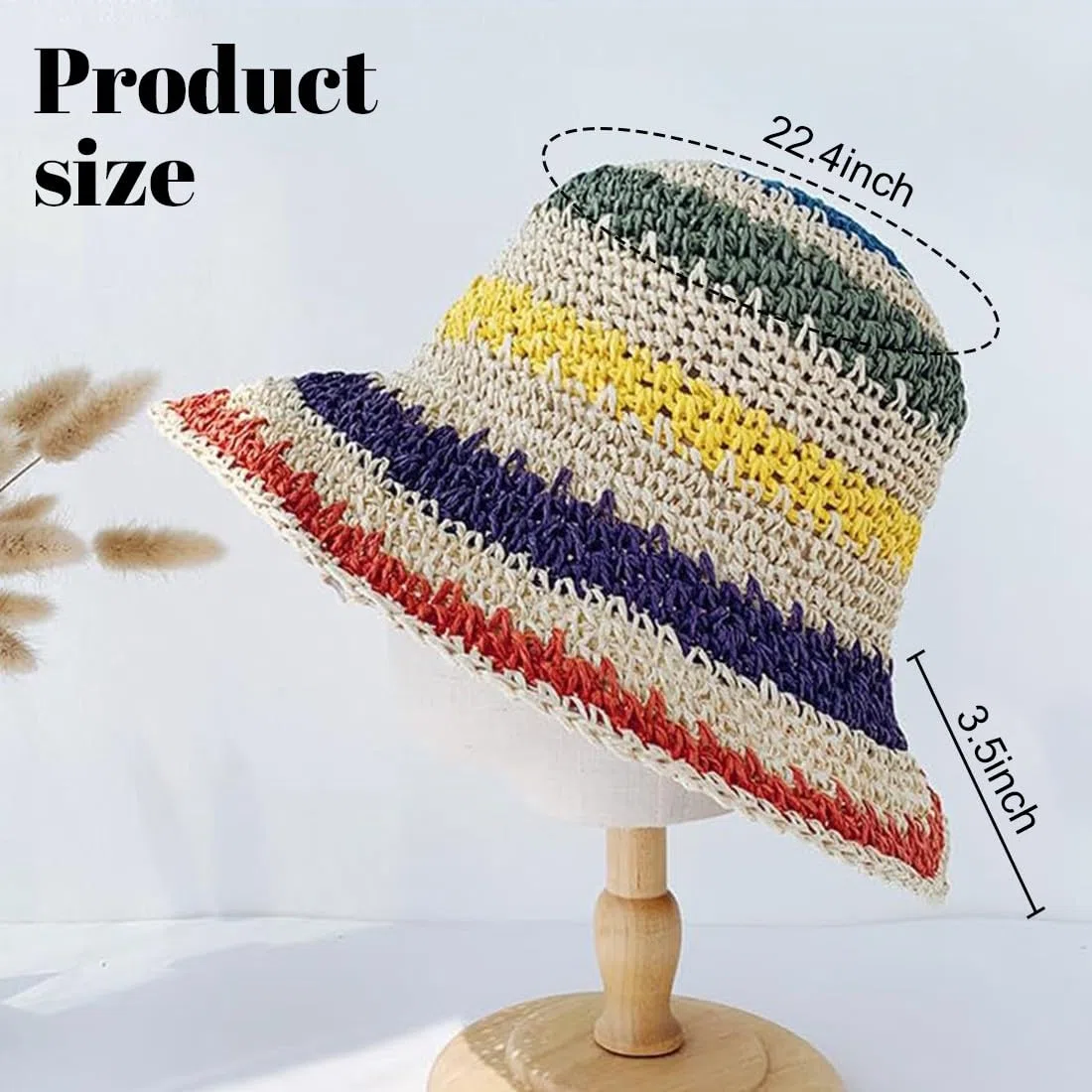 Cappello di paglia pieghevole da donna, cappello estivo con tesa, per le vacanze, bellissimo cappello da usare in spiaggia