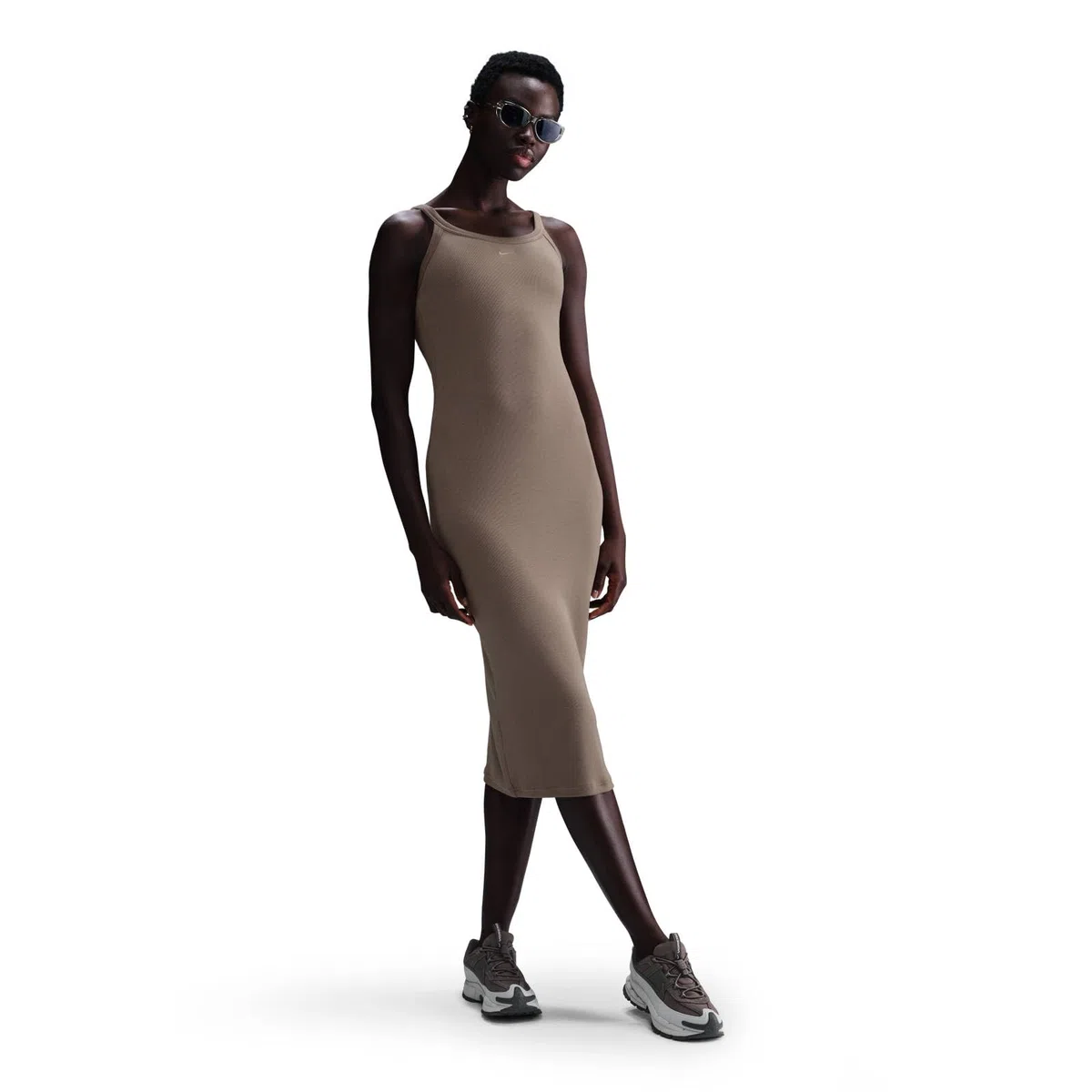 Nike Nike Sportswear Chill Knit ENG Anliegendes Mini-Rib-Tank-Kleid (Damen) Mini Abito da Serbatoio a Coste Donna