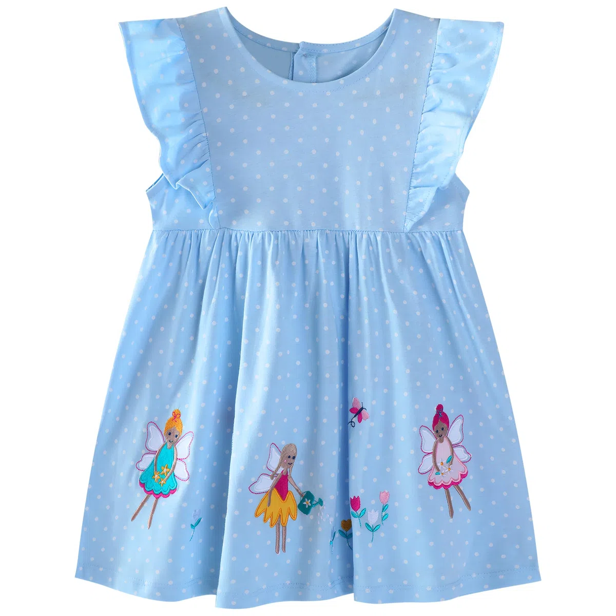 Vestito per Bambina Ragazze Cotone Maniche Volanti/Lunghe Primavera Abiti Unicorno Fiore Farfalla Fragola Ricamo Abito Pois Stampa Vestiti Autunno Scuola Compleanno per Regazza Bambini 3-8 Anni
