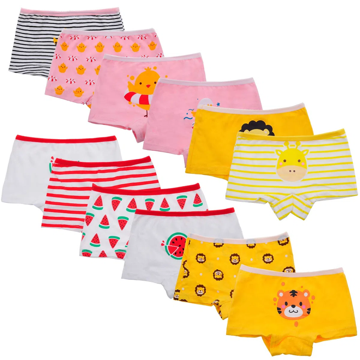 Intimi per Bambini di Serie Bambini Mutandine Culotte in Cotone per Bambine Piccole (Confezione da 12)