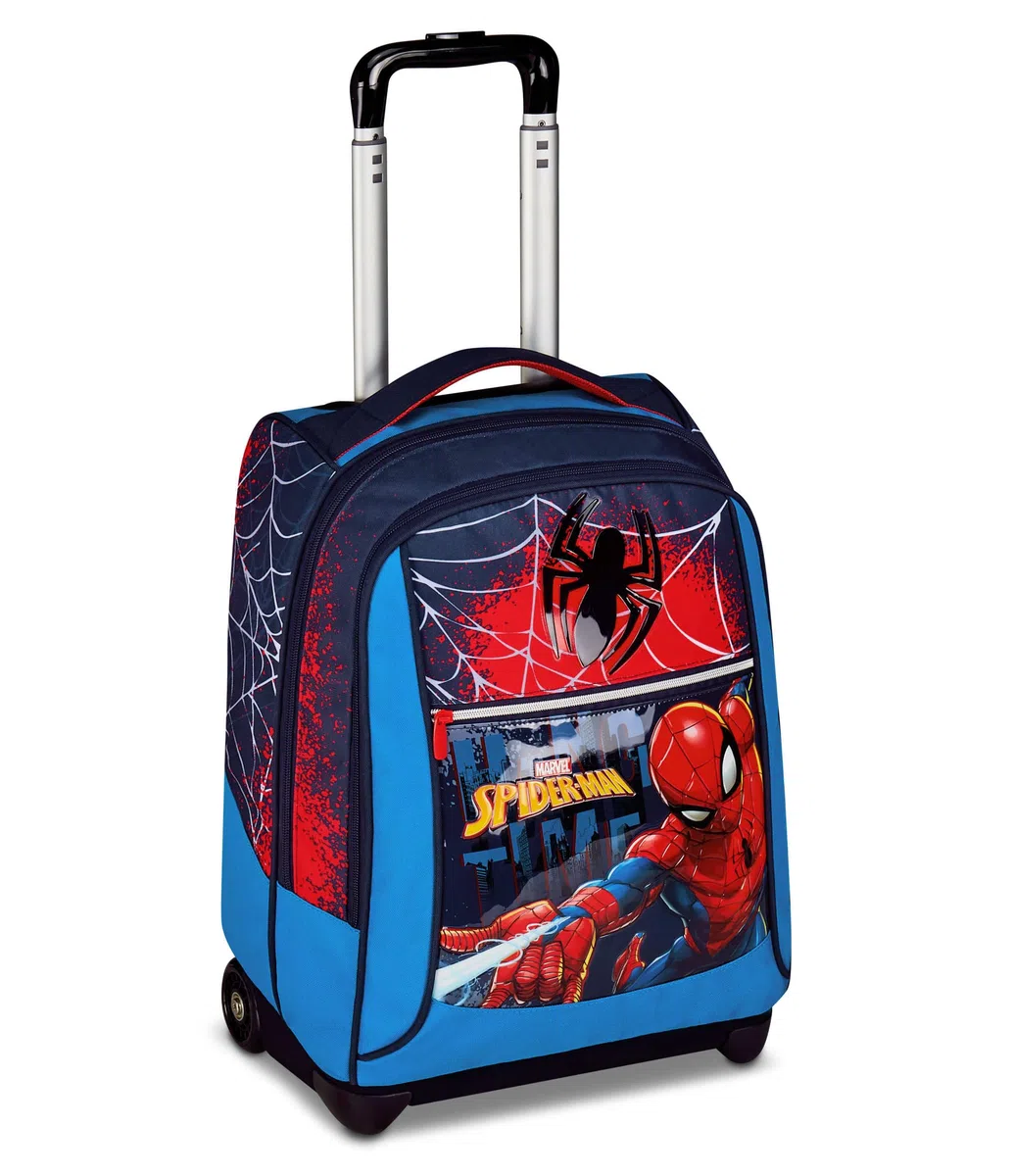 Seven Spiderman Big Trolley Scuola Fisso, Blu, 2 in 1, Doppio Uso, Trolley e Zaino, Zaino Scuola Elementare, Bambino