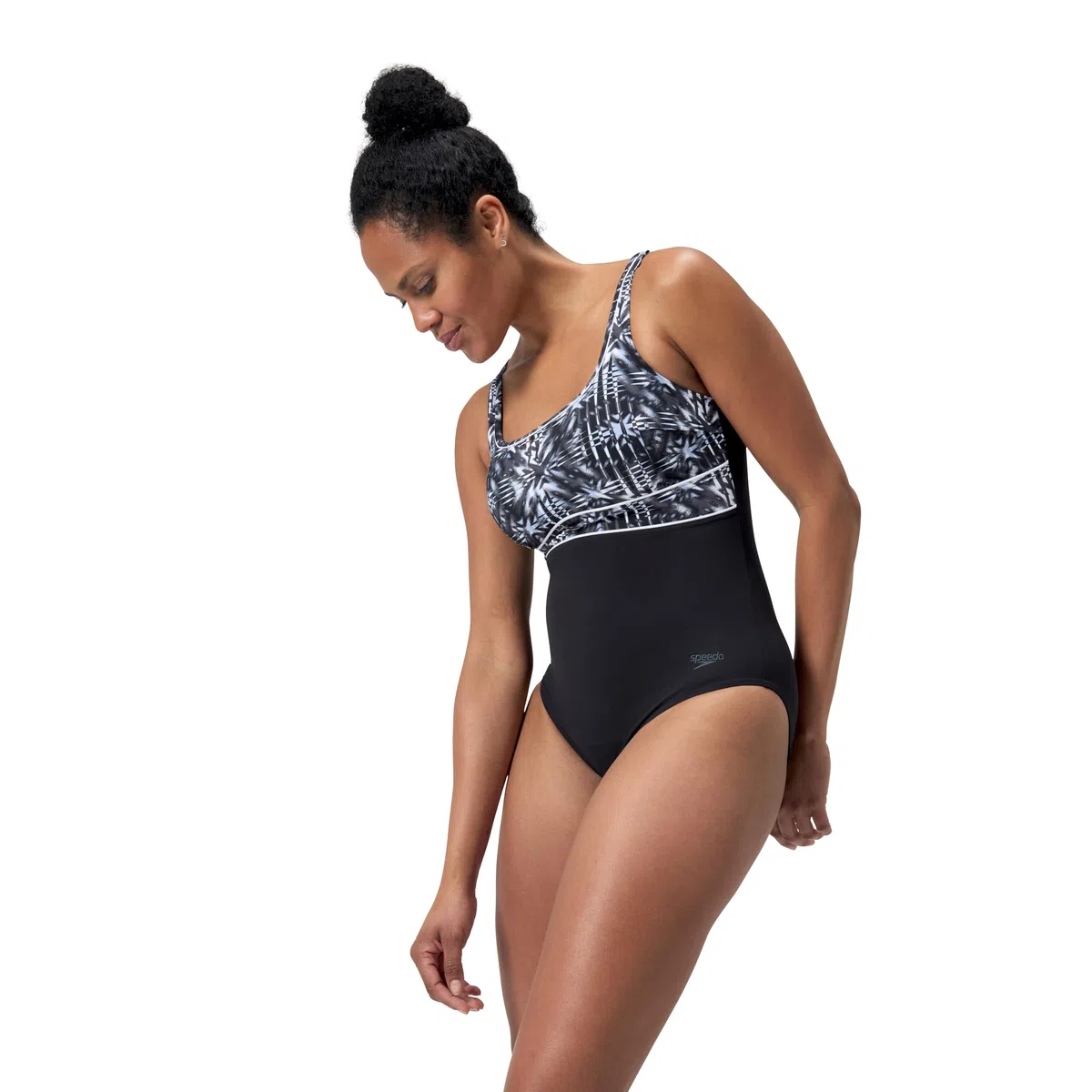 Speedo Shaping Contour Eclipse 1 Piece, Costume da Bagno Donna, Black/White, 36