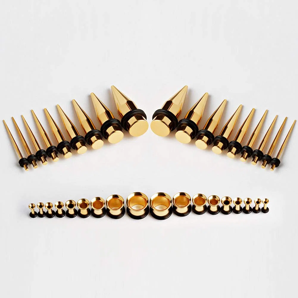 COOEAR 36PC Full Size Ear Taper Kit Ear Plug Set 14g-00g Stretching