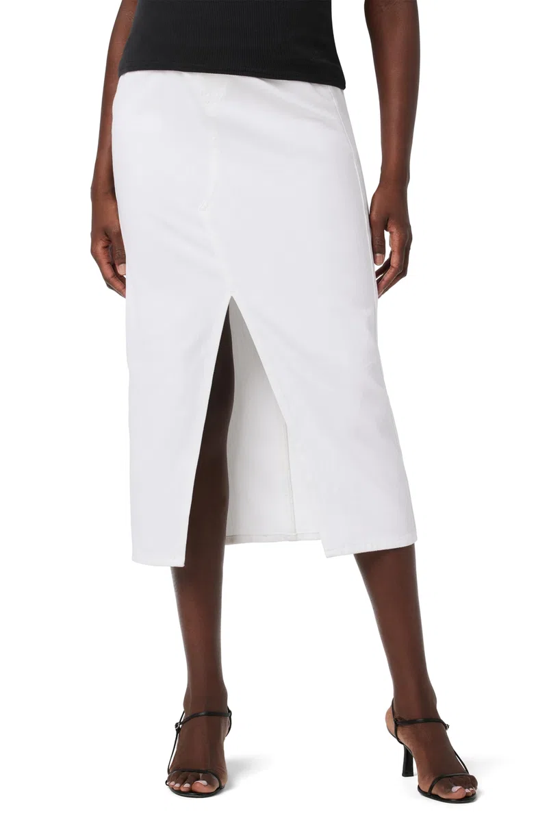Hudson Gonna Jeans Midi con Fascia Addominale E Spacco Frontale Gonna Donna
