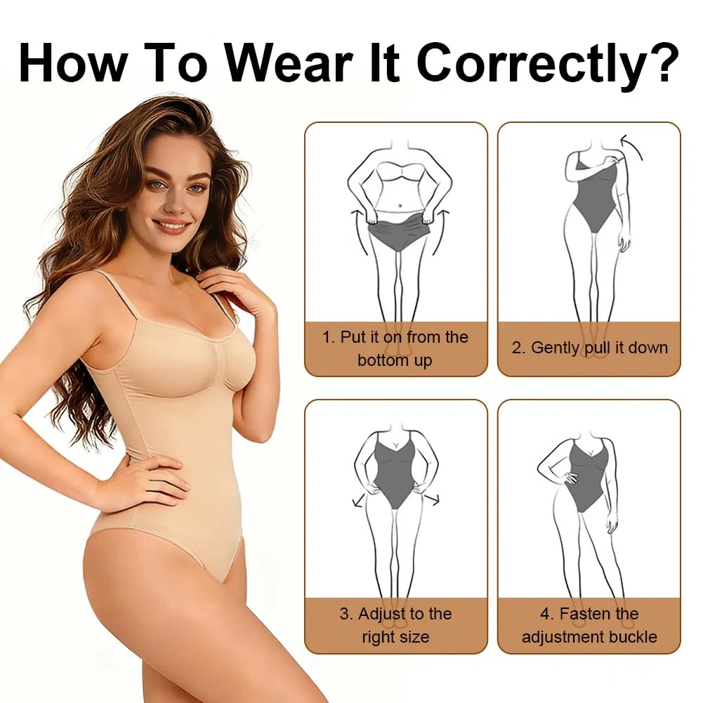 DiULi Body Contenitivo Modellante Donna Shapewear Bodysuit Guaina Contenitiva Donna Snellente e Versatile con Materiali Traspiranti e Tracolla Regolabile